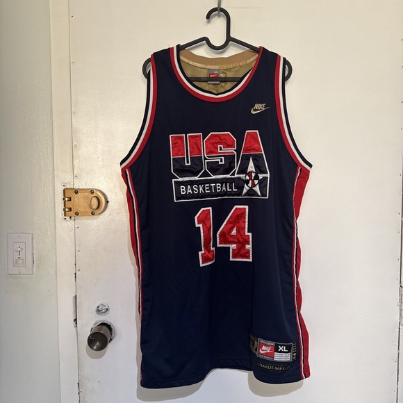 Nike 1992 Charles Barkley USA Dream Team Olympic Gold Basketball Jersey Size XL